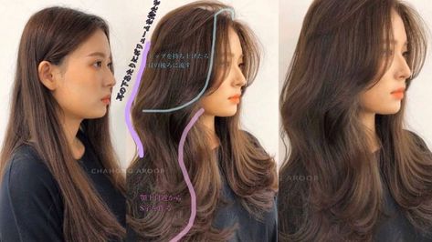 Goddess Wave Hair / Korean perm hair tutorial part 1 Credits:s://www.instagram.com/p/CMrguohA5aj/?igshid=10ocbnanxhtvh#hairtutorial #hair #hairstyles #h... Korean Perm Hair, Haircut Korean Style, Korean Curls, Korean Haircare, Korean Wavy Hair, Korean Perm, Haircut Korean, Hairstyle Korean, Korean Long Hair