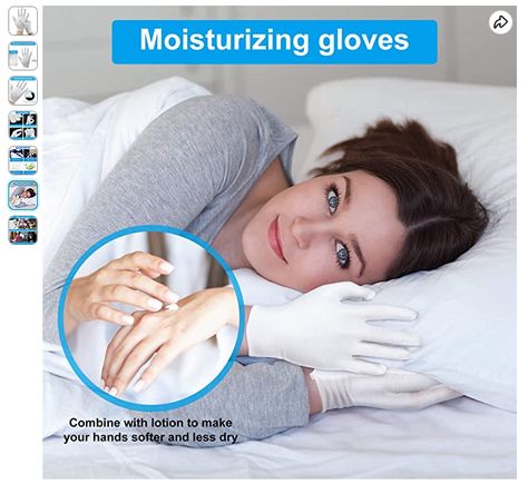 SPA cotton moisturizing gloves overnight combine with lotion to help with hand eczema and dryness. The Goodnight Gloves absorb moisture to make them more comfortable and effective to wear. Moisturizing Gloves, Skin Natural Remedies, Gloves For Men, Cotton Gloves, Rubber Gloves, Hand Care, Dry Hands, Cleaning Jewelry, Fragrance Free Products