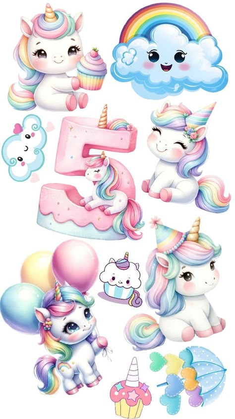 Unicorn Topper Printable Free, Topper Unicorn Printable, Unicorns Stickers, Unicorn Cake Topper Printable Free, Unicorn Pasta, Unicorn Theme Cake, Unicorn Cake Design, Frozen Party Invitations, Unicorn Topper