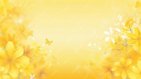 Premium AI Image | Yellow flowers and butterflies on a yellow background with a butterfly generative ai Yellow Flowers Background, Yellow Flower Background, Yellow Border, Flowers And Butterflies, Flower Background, Flower Background Wallpaper, Yellow Flower, Flower Backgrounds, Yellow Background