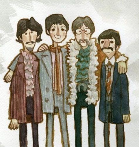 Beatles Illustration, Beatles Drawing, Beatles Fan Art, Beatles Cartoon, Club Party Dress, Dress Celebrity, Beatles Pictures, Beatles Art, Beatles Fans