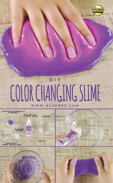 Color Changing Slime, Diy Crafts Slime, Easy Slime Recipe, Diy Slime Recipe, Slime Party, Slime For Kids, Homemade Slime, Slime Craft, How To Make Slime