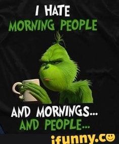 PEOPLE... AW MORNINGS... AND – popular memes on the site iFunny.co #cute #internet #people #aw #mornings #and #pic Grinch Memes, Grinch Design, Grinch Quotes, Hate Mornings, Morning People, Cute Christmas Wallpaper, Grinch Stole Christmas, Twisted Humor, The Grinch