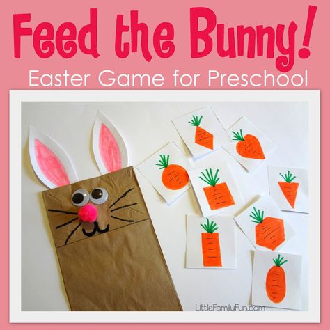 Fun Easter activity for kids. Learn shapes while they feed the bunny puppet! Preschool Easter Games, Easter Bunny Activities, Preschool Snack, Bunny Game, Fun Easter Games, Bunny Activities, Preschool Shapes, Preschool Easter, Easter Games For Kids