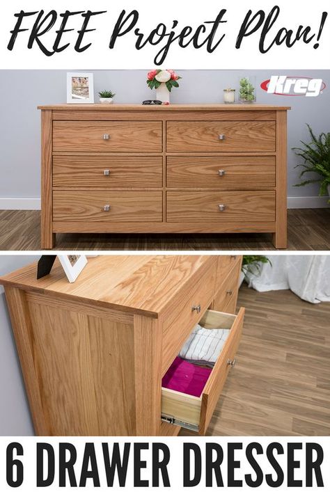 This dresser has a classic style that will dress up any bedroom. Plus, it provides a huge amount of storage space. The design and oak construction make it a perfect companion to our Classic Craftsman Style Bed plan. Or, if you prefer, you can use a different wood and finish to suit your decor. White Bedroom Ideas Aesthetic, Wall Decor Bedroom Aesthetic, Diy Dresser Build, Aesthetic Bedroom Inspirations, Aesthetic White Bedroom, Wallpaper Bedroom Ideas, Diy Dresser Plans, Paint Bedroom Ideas, Aesthetic Bedroom Decor Ideas