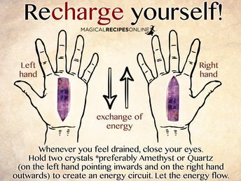 Recharge Yourself, Reiki Symbols, Witch Spell Book, Spiritual Crystals, Crystal Healing Stones, Les Chakras, Crystal Magic, Spells Witchcraft, Chakra Meditation