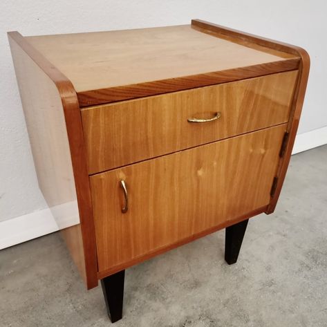 For sale: Bedside table/Night stand, 1960s | #vntg #vintage Vintage Night Stand, Vintage Night, Bedside Desk, Night Stand, Storage Cabinets, Bedside Table, Vintage Design, Retro Vintage, 1960s