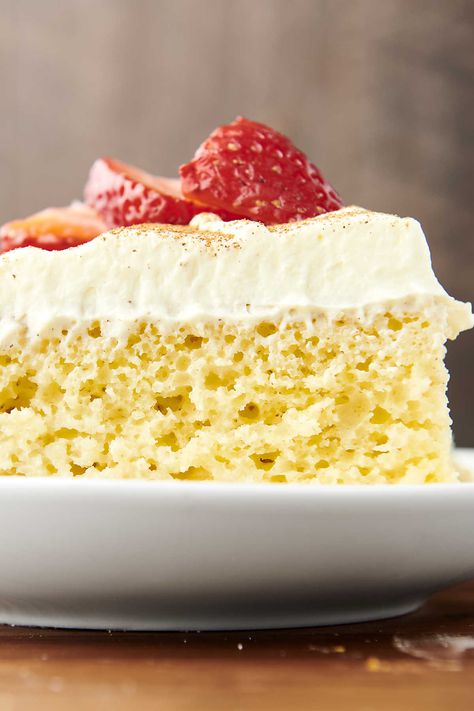 Easy Tres Leches Cake - with Boxed Cake Mix Tres Leches Cake Box Recipe, Boxed Tres Leches Cake, Tres Leches Box Cake Recipe, Horchata Tres Leches Cake, Tres Leches Box Cake, Cake Mix Tres Leches Cake Recipe, Easy Tres Leches Cake With Box Cake, Tres Leches Cake Recipe With Box Cake, Tres Leches Cheesecake