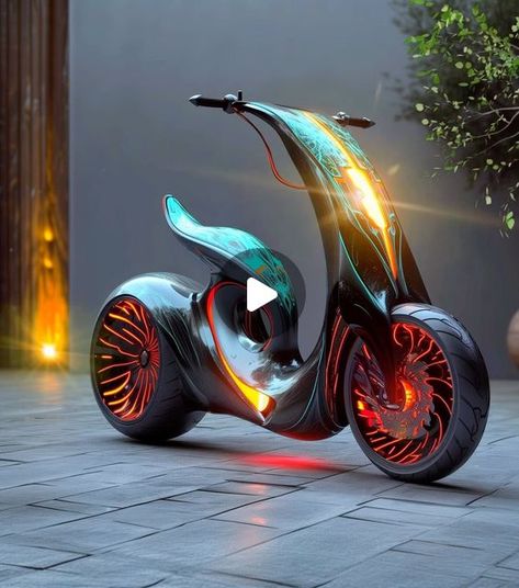 Motorcycle Custom Design, Modified Scooter, Futuristic Bike, Custom Motorcycle Wheels, Trike Scooter, 3 Wheel Scooter, Scooter Custom, Bicycle Ride, Best Electric Scooter