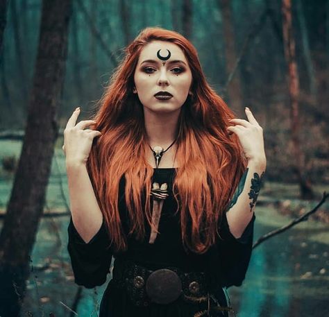 Redheaded witch @astathre with our Magpie necklace ♥😍 We're in love ♥♥♥ Necklace available in our Etsy shop - link in the bio.… Witch Photos, Witch Makeup, Halloween Photography, Pagan Witch, Modern Witch, Fantasy Photography, Halloween Photoshoot, Witch Costume, Season Of The Witch