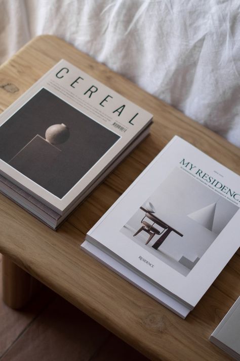 FORESTA's first collection of slow, considered designs Simple Wooden Bench, Display Magazines, Coffee Table Book Design, Coffee Table Books Decor, Cereal Magazine, Minimalist Furniture Design, House Styling, Interior Design Books, Made Furniture