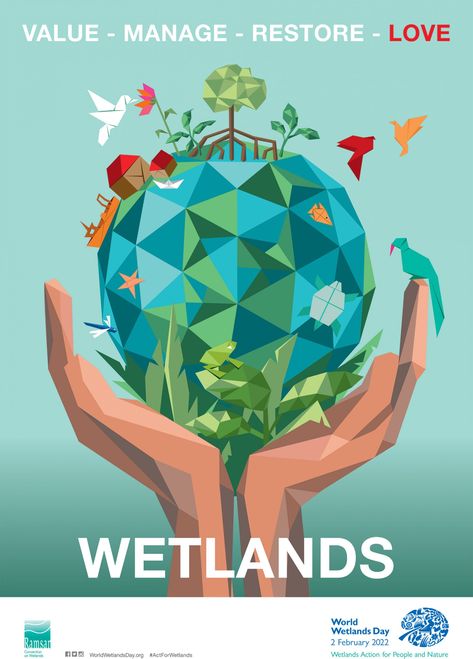 World Wetlands Day poster_EN Iphone Case Handmade, World Wetlands Day, Canada Work, Environmental Posters, World Art Day, Carbon Sink, Human Figure Sketches, Boreal Forest, Migratory Birds