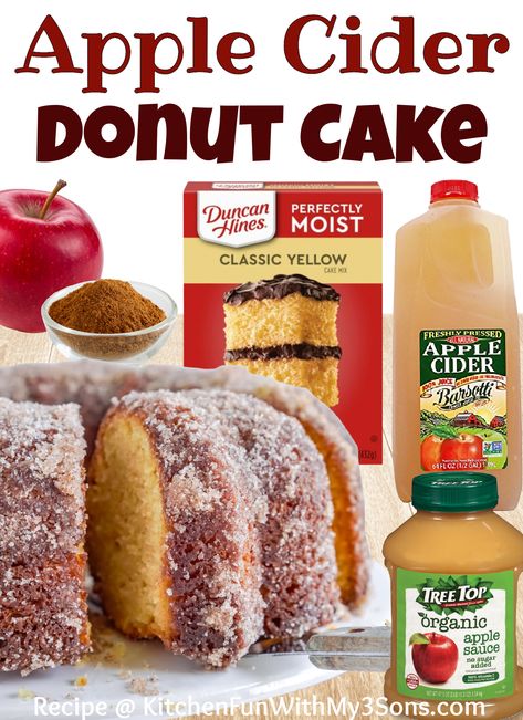 Apple Cider Donut Cake Yellow Cake, Easy Apple Cider Bundt Cake, Apple Cider Cinnamon Donut Cake, Apple Cider Donut Cake Allrecipes, Apple Cider Donut Bundt Cake Country Living, Apple Cider Donut Mini Bundt Cake, Yellow Cake Mix Apple Cider Donut Cake, Apple Cider Box Cake, Apple Cider Donut Pound Cake