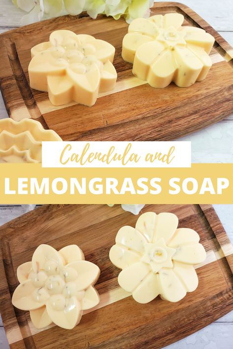 Calendula and Lemongrass Soap Glowing Skin Remedies, Antifungal Essential Oil, Diy Facial Scrub, Salt Scrub Diy, Lemongrass Soap, How To Make Soap, Homemade Beauty Recipes, Diy Lotion, Natural Beauty Recipes