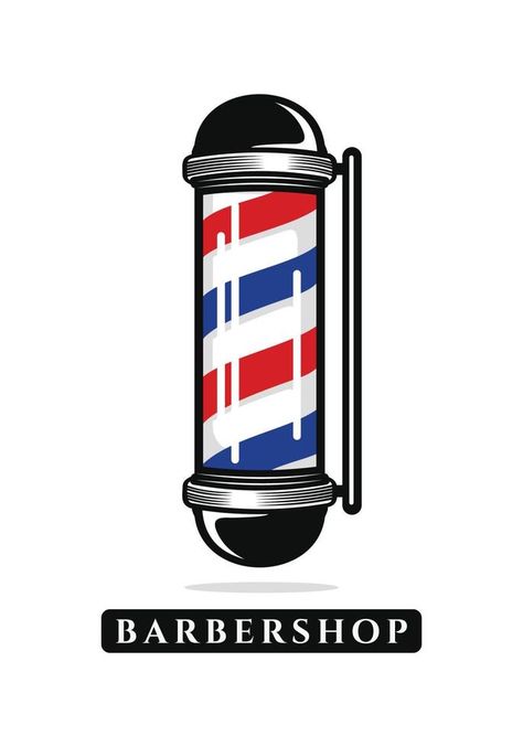 Barber pole, barbershop logo design vector Barbershop Logo Design, Barber Shop Pictures, Milk Crate Furniture, Beard Logo Design, Barber Poster, Barber Shop Logo, Barbershop Logo, Barber Shop Pole, Barber Logo