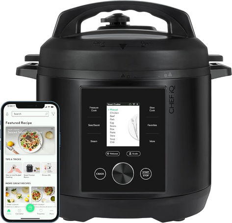 CHEF iQ Smart Pressure Cooker 10 Cooking Functions & 18 Features, Built-in Scale, 1000+ Presets & Times & Temps w/App for 600+ Foolproof Guided Recipes, Rice & Slow Electric MultiCooker, 6 Qt Yogurt Maker, Electric Pressure Cooker, Instant Recipes, Pressure Cookers, Smart Cooking, The Chef, Cooking Instructions, Cooking Essentials, Pressure Cooking