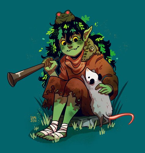 goblin druid Goblin Aesthetic, Goblin Art, Dungeons And Dragons Characters, Dnd Art, Arte Fantasy, Dnd Characters, Character Portraits, Cartoon Character, Fantasy Character Design