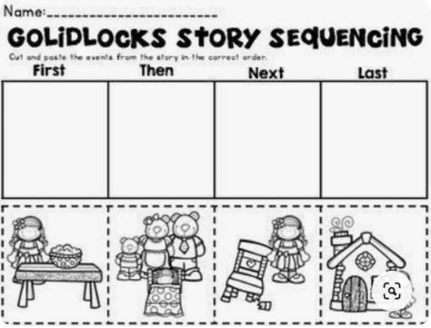 Goldilocks Sequencing, Bears Kindergarten, Activity For Grade 1, Three Bears Activities, Kindergarten Standards, Fairy Tales Kindergarten, Story Worksheet, Bears Preschool, Fairy Tales Preschool