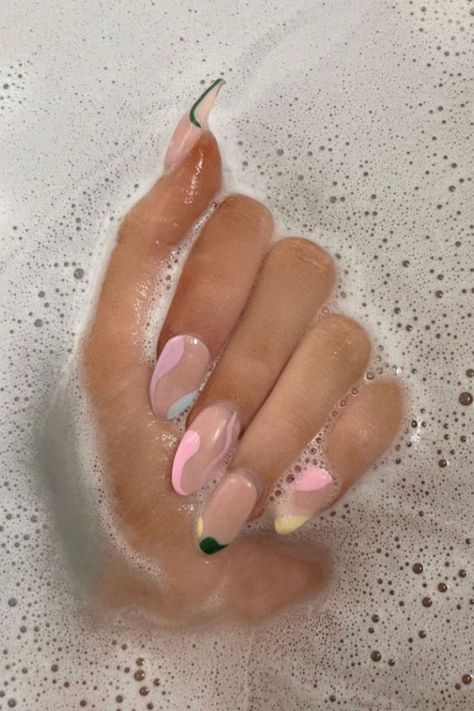 Do It Yourself Nails, New Nail Trends, Abstract Nails, Nail Color Combos, Nail Art Photos, Nail Looks, Nail Drawing, Nail Time, Nail Colour