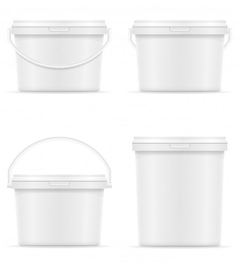 White blank plastic bucket for paint vec... | Premium Vector #Freepik #vector #box Food Mockup, Paint Vector, Paint Buckets, Plastic Buckets, White Blank, Painted Boxes, Paint Cans, Home Construction, Buckets