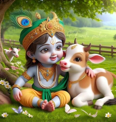 Krishna Cute Krishna With Cow, Krishna Hd Images, Little Kanha Ji Images, Cute Pics For Dp, Krishna Hd, Happy Ganesh Chaturthi Images, Iceland Waterfalls, Little Krishna, Lord Krishna Hd Wallpaper