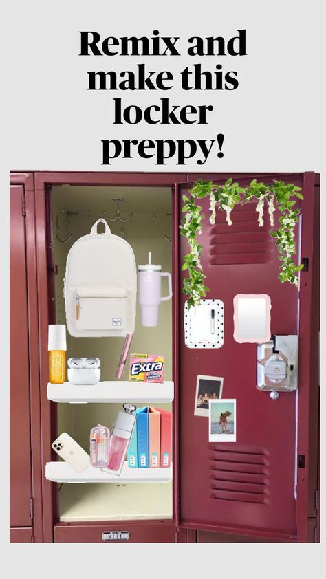 #school #preppylocker #preppy #fyp #f4f #shuffles #fyppp #locker #schoolinspo Locker Essentials, College Backpack Essentials, School Locker Decorations, Middle School Lockers, Small Lockers, Locker Designs, Backpack Essentials, Locker Decorations, Easy Cleaning Hacks