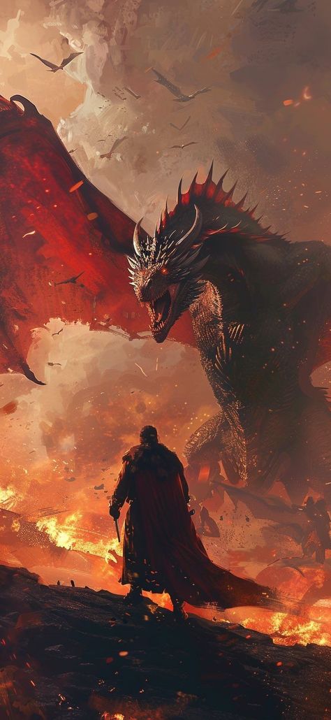 Dance Of The Dragons, Warrior Concept Art, Dragon Artwork Fantasy, Legends And Myths, Gra O Tron, Game Of Thrones Art, House Of The Dragon, Dragon Artwork, Cool Anime Wallpapers