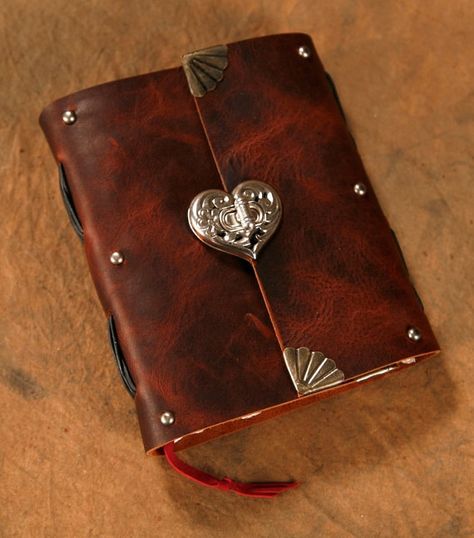 Journal Heart Journal, Bison Leather, Chocolate Art, Leather Book, Magic Book, Leather Books, Handmade Books, Leather Notebook, Book Binding