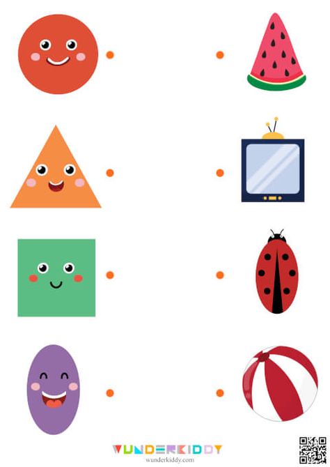 Printable Match the Shapes Matching Worksheet for Kids Match The Shapes, Shapes Matching, Basic Geometric Shapes, Shapes Worksheet Kindergarten, Visual Perception Activities, Kindergarten Activity, Math Kindergarten, Alphabet Worksheets Kindergarten, Matching Worksheets