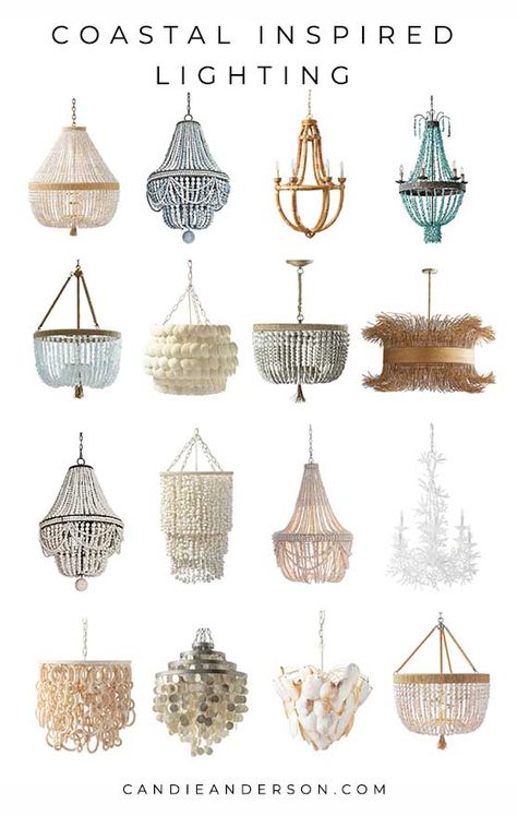 Foyer Chandelier 2 Story Coastal, Coastal Foyer Chandelier, Coastal Chandelier Foyer, Coastal Lighting Fixtures Beach Houses, Coastal Chandelier Dining Room, Modern Coastal Lighting, Shell Light Fixture, Foyer Chandelier 2 Story, Beachy Chandelier