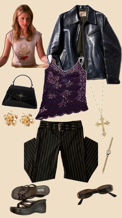 Buffy Summers Outfits Style, Vampire Slayer Outfits, Buffy Style, Vampire Clothes, 00s Style, Buffy Summers, Fits Aesthetic, Buffy The Vampire, Buffy The Vampire Slayer