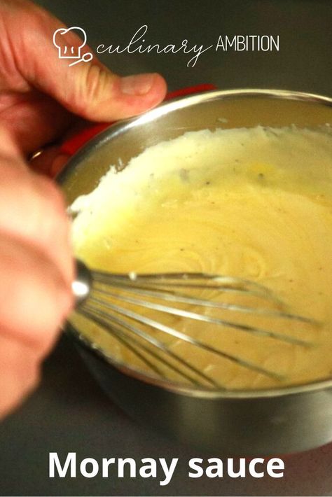 whisking a sauce Mornay Sauce Recipe, Bechamel Sauce Recipe, Egg Yolk Recipes, Mornay Sauce, Béchamel Sauce, Easy Recipes For Beginners, Gravy Sauce, Bechamel Sauce, Gravy Recipes