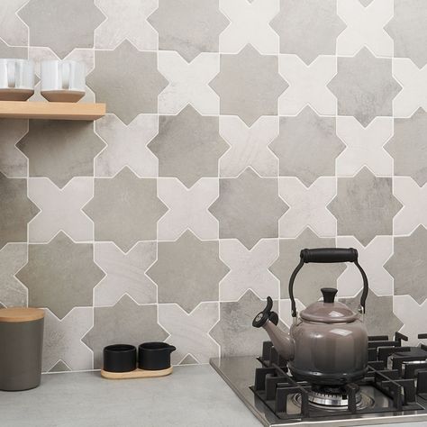 Shop Parma Cotto Brown Matte Star and White Polished Cross 6 inch Terracotta Look Porcelain Tile | TileBar.com Star And Cross Tile, Scandinavian Flooring, Cross Tile, Wood Tile Bathroom Floor, Wood Tile Floors, Unique Tile, Small Tiles, Traditional Tile, Custom Bathroom