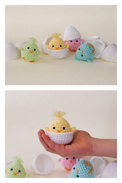 Amigurumi Baby Chick Free Pattern-2 8 Crochet Patterns Easter Free, Amigurumi Easter, Spring Amigurumi, Small Easter Crochet Patterns, Crochet Chick Pattern Free, Crochet Chicks, Easter Amigurumi Free Pattern, Crochet Easter Patterns, Crochet Hen Pattern Free