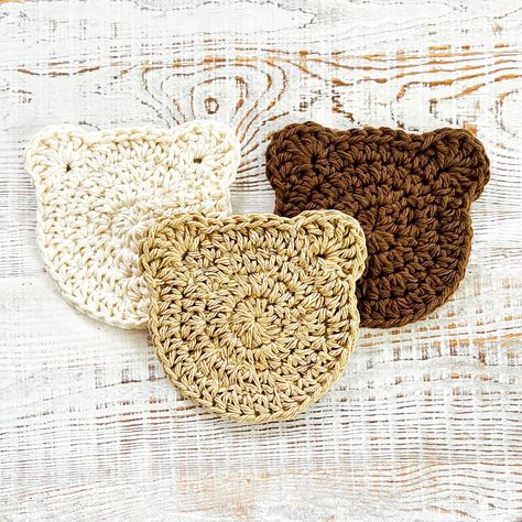 Crochet Teddy Bear Coasters, Crochet Bear, Crochet Pattern, Teddy Bear Décor, Baby Shower Gift, DIGITAL DOWNLOAD ONLY by RoyalCrownHandmade on Etsy Crochet Pattern Teddy Bear, Crochet Materials, Pattern Teddy Bear, Coasters Crochet, Bear Crochet Pattern, Coaster Pattern, Craft Crochet, Bear Crochet, Crochet Teddy Bear