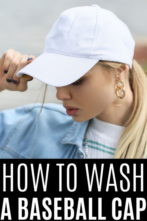 Learn the best ways to wash a baseball cap by hand or in the washing machine. Follow our simple guide to keep your cap clean and in great shape. Wash Baseball Cap, White Baseball Cap, White Caps, Oils For Skin, Natural Shapes, Cleaning Tips, Clean Water, Ball Cap, Black Logo