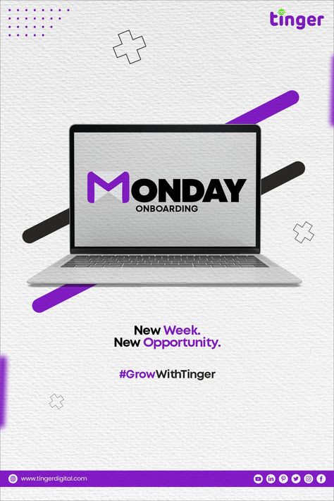 Happy Monday! Let's welcome the new week new opportunity. #happymonday #digitalmarketing #marketing #socialmediamarketing #socialmedia #business #startup #motivation #success #follow Website Design Creative Ads, Monday Social Media Posts, Technology Websites, Startup Motivation, Visual Advertising, Unique Web Design, Promotion Ideas, Salon Logo Design, Event Posters