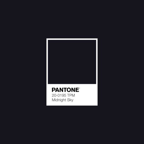 PANTONE 20-0195 TPM Midnight Sky Color Swatch Black Pantone, Pantone Black, Blue Grey Wallpaper, Midnight Color, Pantone Swatches, Darkest Hour, Pantone Colour Palettes, Winter Color Palette, Prada Collection