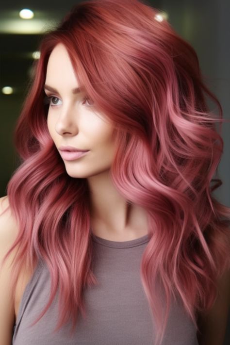 Introduce a cool, vibrant touch to your locks with a cool cranberry contrast. The cool-toned red color on top transitions beautifully into a softer pink, offering a unique, eye-catching look. Click here to check out more balayage hair colors for fall to upgrade your look. Fun Auburn Hair Color Ideas, Rose Gold And Red Hair, Pink Burgundy Hair, Unique Red Hair Color Ideas, Pink Hair Color Ideas For Short Hair, Ugg Boots And Leggings, Cranberry Hair Color, Red Hair With Pink Highlights, Cute Ugg Boots