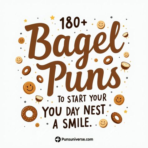 Rise and shine with our "180+ Bagel Puns to Start Your Day with a Smile"! 🥯✨ Whether you're a bagel aficionado or just love a good chuckle, these delightful puns are sure to make your mornings a little brighter and a lot funnier. Get ready to roll with laughter! 😂 

#Puns #BagelLove #MorningHumor #FoodieFun #Laughs #BreakfastJoy Bagel Quotes Funny, Bagel Appreciation Sayings, Bagel Quotes, Flower Puns, Thanksgiving Puns, Cheese Puns, Coffee Slogans, Bird Puns, Bagel Bar