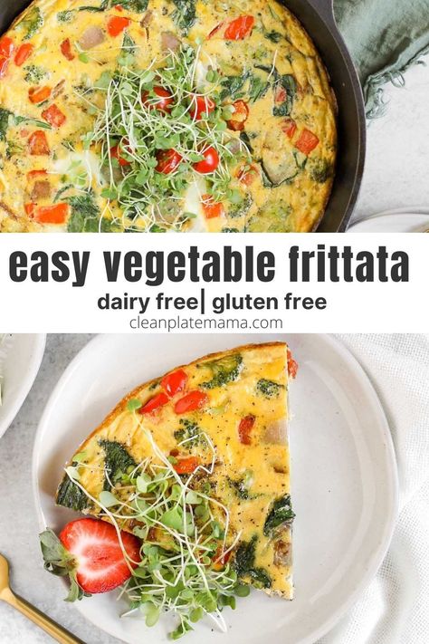 This dairy-free frittata is packed with veggies and is your clean eating answer to a dairy free and gluten free breakfast, brunch, or easy dinner. Ready in 25 minutes plus lots of ways to customize the veggies to your liking. Dairy Free Frittata, Keto Friendly Vegetables, Recipe For Lunch, Best Vegetable Recipes, Family Breakfast Recipes, Vegetable Frittata, Gluten Free Breakfast, Healthy Vegetable Recipes, Easy Vegetable