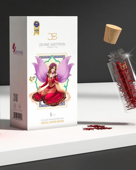 Dvivne-gift-box-saffron-packaging Saffron Packaging, Unique Character Design, Graphic Studio, Crystal Awards, Green Food, Target Market, Social Impact, Giving Back, Design Packaging