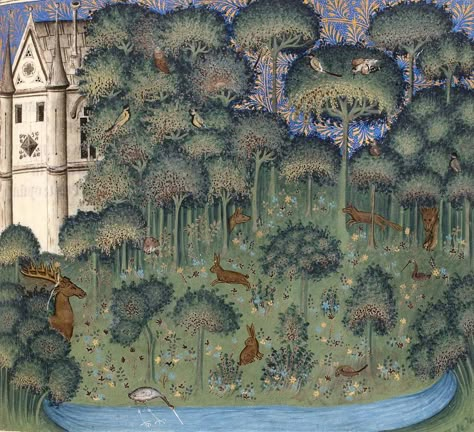 Art Medieval, Medieval Artwork, Enchanted Island, Medieval Paintings, Book Of Hours, Medieval Manuscript, Illuminated Manuscripts, Art Et Illustration, Art Antique