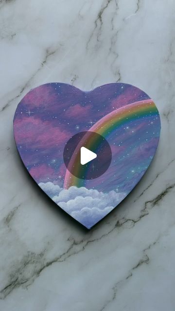 artsy esme ♡ on Instagram: "dreamy rainbow on a heart-shaped canvas ☁️🌈💜✨ #art #painting #dreamy #artreels #reels" Easy Rainbow Painting, Heart Canvas Painting Ideas, Heart Shaped Canvas, Rainbow Painting, Acrylic Painting Lessons, Heart Canvas, Painting Lessons, Paintings Art, Canvas Art Painting