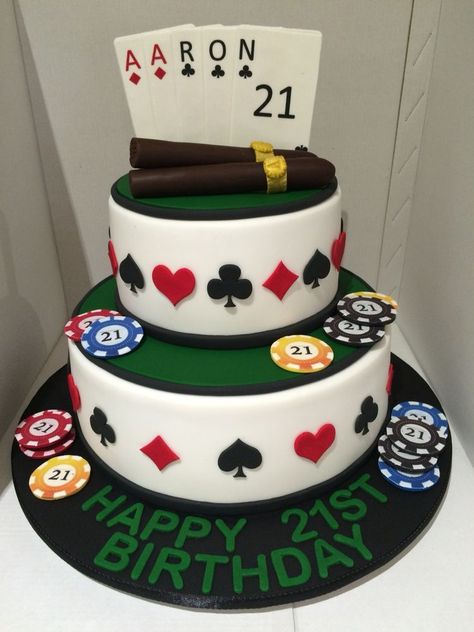 Deck Of Cards Cake, Poker Theme Cake, Birthday Cake Pokemon, Poker Cake, Chocolate Cigars, Cards Cake, Food Near Me, Vegan Birthday Cake, Casino Birthday