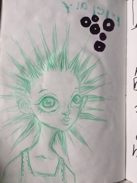 How To Draw Spikey Hair, Liberty Spikes Drawing, Liberty Spikes, Spikey Hair, Spiky Hair, Alternative Makeup, How To Draw Hair, Art Class, Girl Drawing