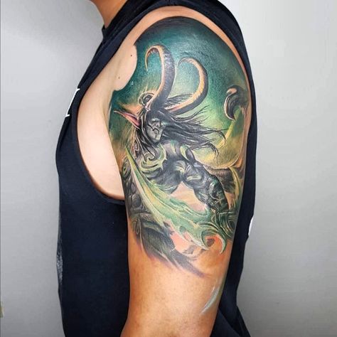 Illidan Stormrage Tattoo, Illidan Tattoo, Illidan Stormrage, Watercolor Tattoo, Tattoo Ideas, Tattoos, Quick Saves