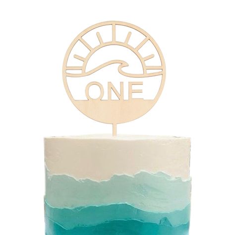 Ocean Cake Topper, Wave Cake, Beach Themed Cakes, Ocean Cakes, Surf Party, Themed First Birthday, First Birthday Cake Topper, Circular Frame, Beach Themed Party