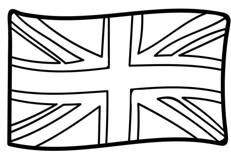 Free Printable British Flag Colouring Pages - In The Playroom Union Jack Colouring Page, England Flag Drawing, Flags Colouring Pages, Flag Crafts For Kids, Coronation Ideas, London Flag, Black And White Outline, European Flags, Flag Drawing