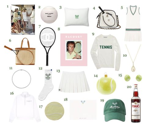 Tennis Gift Guide Chanel Tennis, Tennis Christmas, Tennis Camp, Wilson Tennis, Tennis Tote, Tennis Sweater, Swag Bags, Tennis Aesthetic, Tennis Socks